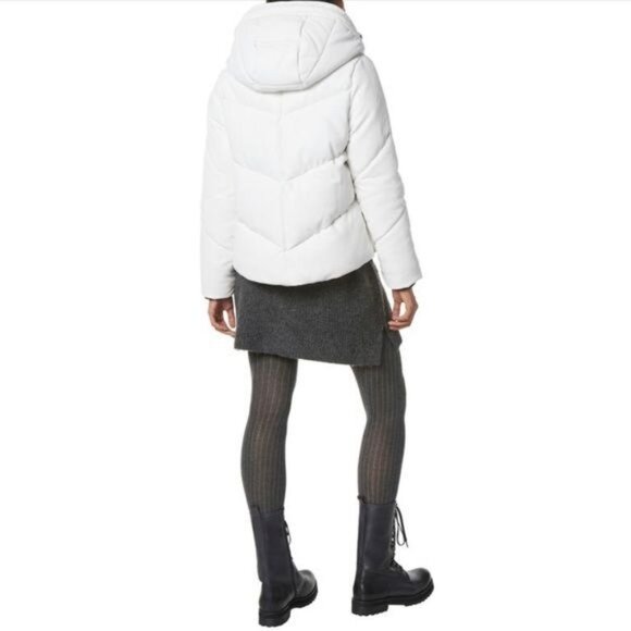 Marc New York Performance Vegan Leather Puffer Jacket Winter White Size Medium - Picture 5 of 17